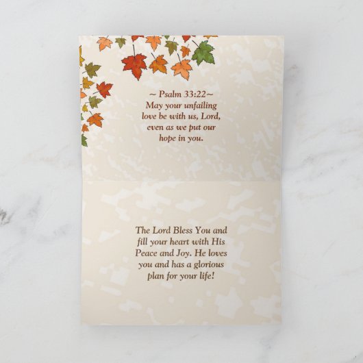 Psalm 118:24 Freuen und sein glanz, Herbstbäume Karte (Innenseite)
