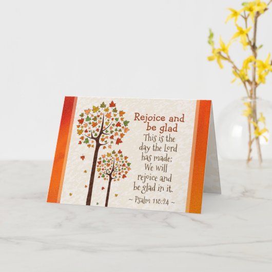 Psalm 118:24 Freuen und sein glanz, Herbstbäume Karte (Gelbe Blume)