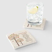 Psalm 118:24 Freuen und sein glanz, Herbstbäume Steinuntersetzer (Seitenansicht)