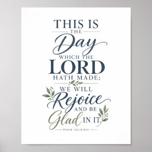 Psalm 118:24 KJV Dieser Tag Bibelvers Poster