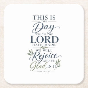 Psalm 118:24 KJV Dieser Tag Bibelvers Rechteckiger Pappuntersetzer