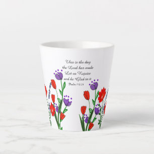 Psalm 118:24 Religiöser christlicher Vers Floral Milchtasse