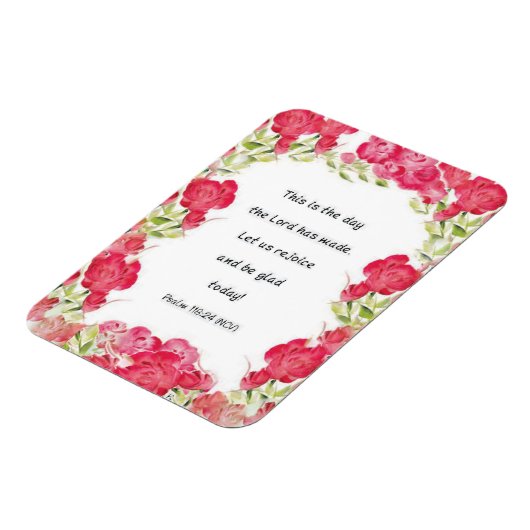Psalm 118:24 Rote Rose Magnet (Linke Seite)