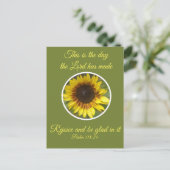 Psalm 118:24 Sonnenblume Postkarte (Stehend Vorderseite)