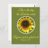Psalm 118:24 Sonnenblume Postkarte (Vorne/Hinten)