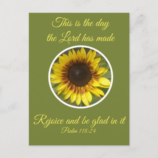 Psalm 118:24 Sonnenblume Postkarte (Vorderseite)