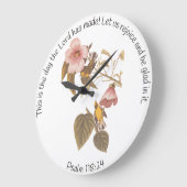 Psalm 118:24 und Blue Winged Yellow Warbler Bird Große Wanduhr (Winkel)