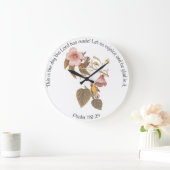 Psalm 118:24 und Blue Winged Yellow Warbler Bird Große Wanduhr (Zuhause)