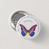 Psalm 118:24 und Wasserfarbenschmetterling Button (Vorne & Hinten)