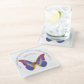 Psalm 118:24 und Wasserfarbenschmetterling Glasuntersetzer (Schrägansicht)