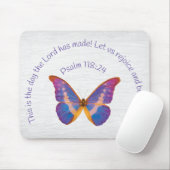 Psalm 118:24 und Wasserfarbenschmetterling Mousepad (Mit Mouse)