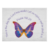 Psalm 118:24 und Wasserfarbenschmetterling Poster (Vorderseite)