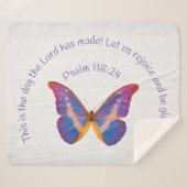 Psalm 118:24 und Wasserfarbenschmetterling Sherpadecke (Vorderseite (Horizontal))