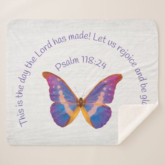 Psalm 118:24 und Wasserfarbenschmetterling Sherpadecke (Vorderseite (Horizontal))