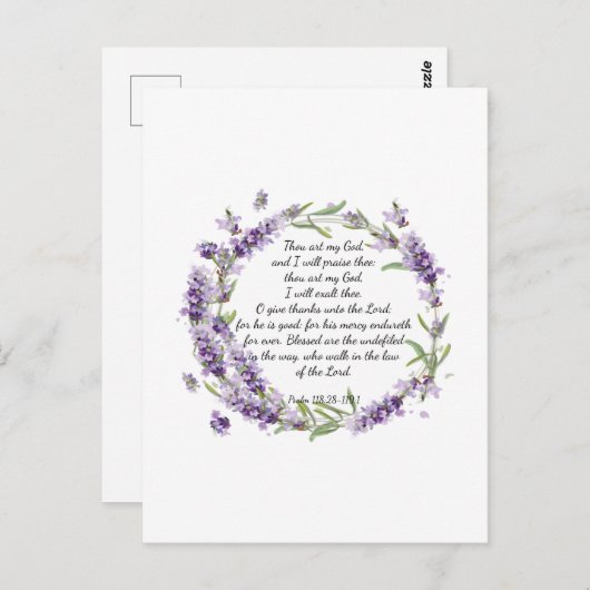 Psalm 118: 28 -119:1 postkarte (Vorne/Hinten)