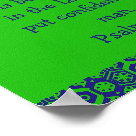 Psalm 118:8 Bibelverse Poster (Ecke)