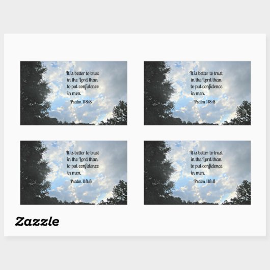 Psalm 118:8 rechteckiger aufkleber (Blatt)