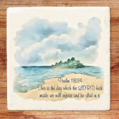 Psalm 118 A Day to Rejoice Clouds and Beach Scene Steinuntersetzer