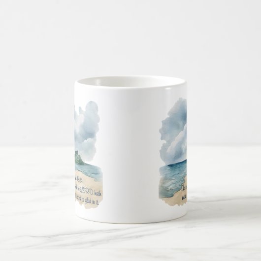 Psalm 118 Day to Rejoice Cloudy Beach Scene Kaffeetasse (Mittel)