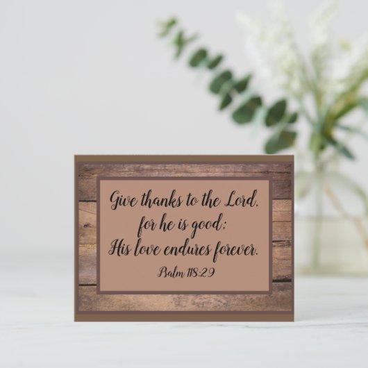 Psalm 118 Scripture Verse Postkarte (Stehend Vorderseite)