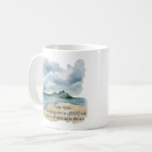 Psalm 118 Tag der Freude Bewölkte Strandszene Kaffeetasse (Vorderseite Links)