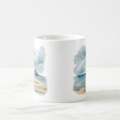 Psalm 118 Tag der Freude Bewölkte Strandszene Kaffeetasse (Mittel)