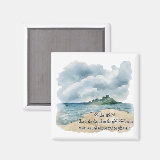 Psalm 118 The Lord's Day Cloudy Beach Magnet (Vorderseite/Rückseite)