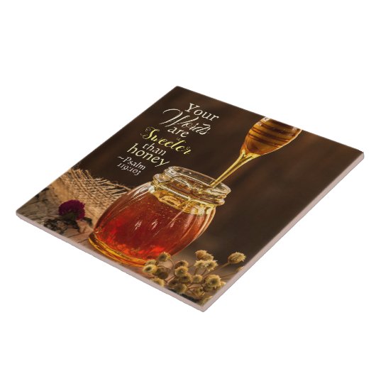 Psalm 119:103 Deine Worte sind süßer als Honig Fliese (Seite)