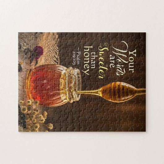 Psalm 119:103 Deine Worte sind süßer als Honig Puzzle (Horizontal)