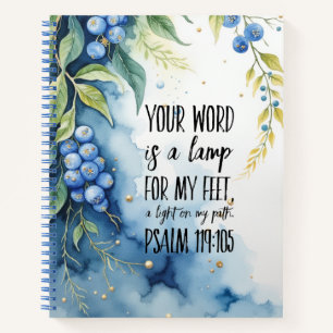 Psalm 119:105 Christlicher Bibelvers auf Bild Notizblock