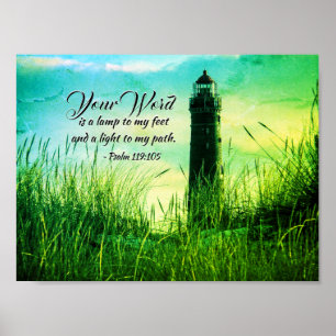 Psalm 119:105 Dein Wort ist eine Lampe zu meinen F Poster
