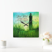 Psalm 119:105 Dein Wort ist eine Lampe zu meinen F Quadratische Wanduhr (Zuhause)