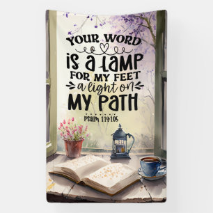 Psalm 119:105 Ihr Wort ist eine Lampe Bibel Verse Banner