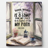 Psalm 119:105 Ihr Wort ist eine Lampe Bibel Verse Fotoplatte (Vorderseite)