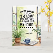 Psalm 119:105 Ihr Wort ist eine Lampe Bibel Verse Karte (Gelbe Blume)
