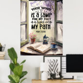 Psalm 119:105 Ihr Wort ist eine Lampe Bibel Verse Poster (Heimbüro)