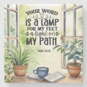 Psalm 119:105 Ihr Wort ist eine Lampe Bibel Verse Steinuntersetzer (Vorderseite)