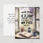 Psalm 119:105 Ihr Wort ist eine Lampe-Bibelkarte (Vorne/Hinten)