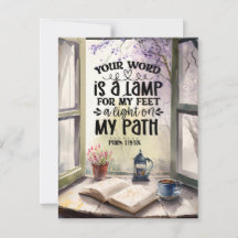 Psalm 119:105 Ihr Wort ist eine Lampe-Bibelkarte