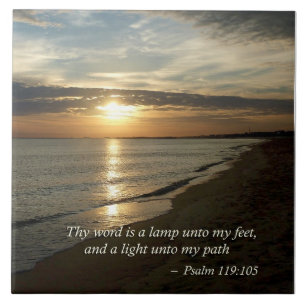 Psalm 119:105 Ihr Wort ist eine Lampe Fliese