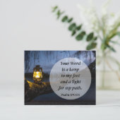 Psalm 119:105 Ihr Wort ist eine Lampe Postkarte (Stehend Vorderseite)