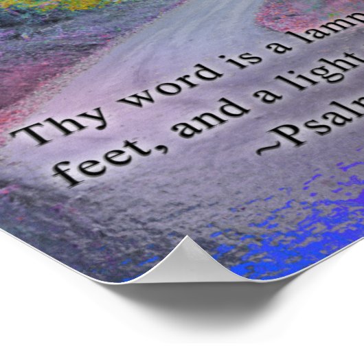 PSALM 119:105 PFAD FÜR GERAHMTE DRUCKBEWUSSTSLIGHT POSTER (Ecke)