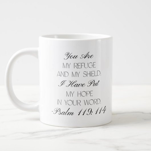 Psalm 119:114 Hoffnung Bibelvers Tasse (Links)
