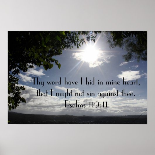 Psalm 119:11 Bibelverse-Poster Poster (Vorne)
