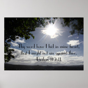 Psalm-119:11bibel-Versplakat Poster