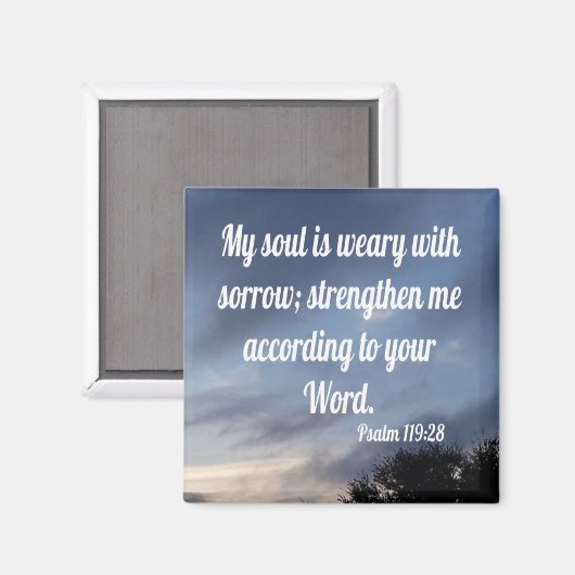 Psalm 119:28 magnet (Vorderseite/Rückseite)