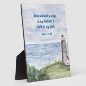 Psalm 119 Bibel Verse Küstenlichtthaus Schild 8x10 Fotoplatte (Seite)
