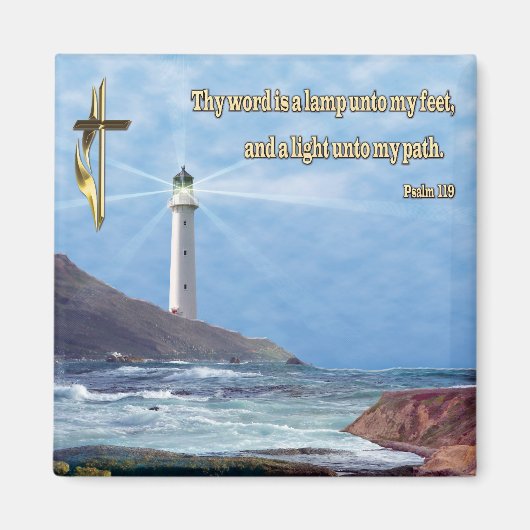 Psalm 119 Christlich Leuchtturm Magnet (Vorne)