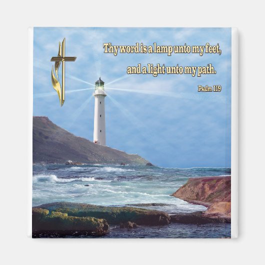 Psalm 119 Christlich Leuchtturm Magnet (Vorne)