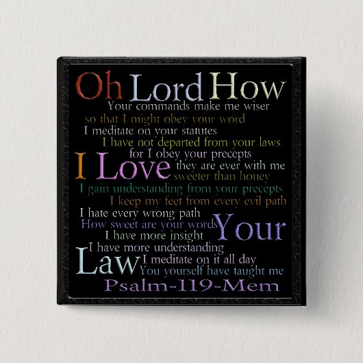 Psalm 119 Mem Steintablette Button (Vorderseite)